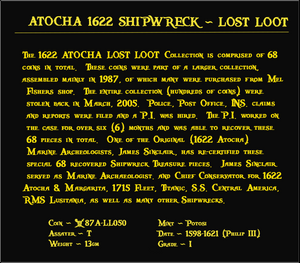 #50 Atocha 1622 Shipwreck "Lost Loot Collection" Bolivia 4 Reales Grade 1 #50