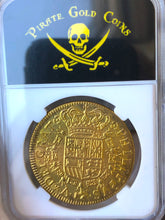 Load image into Gallery viewer, Reproduction Spain 8 Escudos 1701 &quot;Recreation Series&quot; Gold Plated Pirate Gold Coins