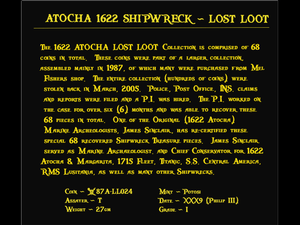 #24 Atocha 1622 Shipwreck "Lost Loot Collection" Bolivia 8 Reales Grade 1 #24