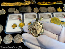 Load image into Gallery viewer, SPAIN 4 REALES 1622 DATED &quot;YEAR OF THE ATOCHA&quot; 14KT BEZEL PENDANT JEWELRY