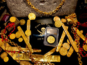 Peru 8 Escudos 1708 Gold Plated Pirate Gold Coins Treasure Collection