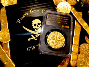 Peru 8 Escudos 1708 Gold Plated Pirate Gold Coins Treasure Collection