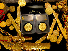 Load image into Gallery viewer, Peru 8 Escudos 1708 Gold Plated Pirate Gold Coins Treasure Collection