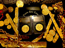 Load image into Gallery viewer, Peru 8 Escudos 1708 Gold Plated Pirate Gold Coins Treasure Collection