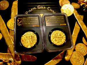 Peru 8 Escudos 1708 Gold Plated Pirate Gold Coins Treasure Collection