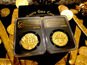 Peru 8 Escudos 1708 Gold Plated Pirate Gold Coins Treasure Collection