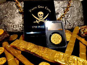 Peru 8 Escudos 1708 Gold Plated Pirate Gold Coins Treasure Collection