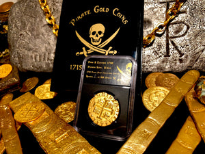 Peru 8 Escudos 1708 Gold Plated Pirate Gold Coins Treasure Collection