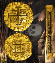 Load image into Gallery viewer, Peru 8 Escudos 1708 Gold Plated Pirate Gold Coins Treasure Collection