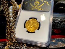 Load image into Gallery viewer, SPAIN 1 ESCUDO NGC 61 &quot;SEVILLE&quot; PIRATE GOLD COINS 1516-56 SHIPWRECK TREASURE COB